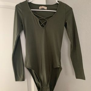 Hollister Small bodysuit olive green NWOT